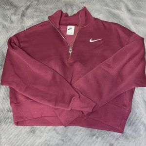 small nike maroon cropped crewneck